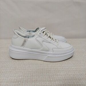 Skechers Court Classics Slip-Ins Faux Leather Athletic Shoes Womens 5.5 White‎